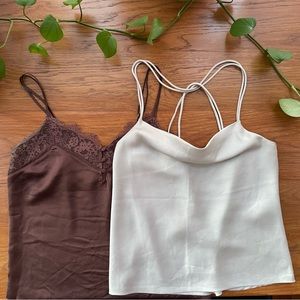 Two Abercrombie silk camisoles